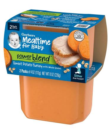 Gerber Sweet Potato Turkey 2nd Foods Dinner - Whole Grains 4 oz (2 Pack) - Baby Food - Buy Online on GoSupps.com