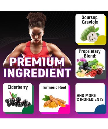 Soursop Graviola Capsules with Elderberry Turmeric Curcumin and More - 120 Capsules for 4 Months Supply (Pack of 2) - Buy Online on GoSupps.com