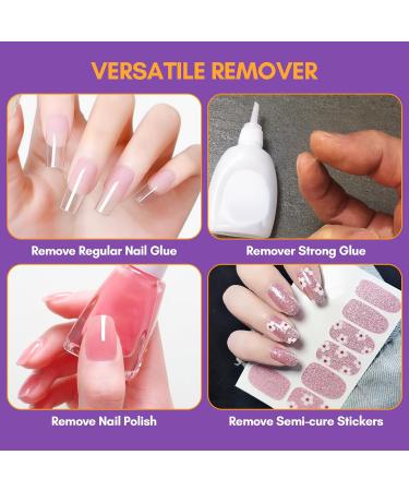 Makartt Nail Glue Remover Kit - 30ml Acetone-Free Remover & 5 Adhesive Tips for Artificial Nails - Buy Online on GoSupps.com