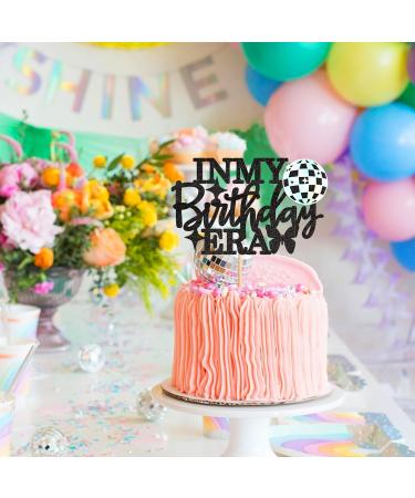 Cyodoos 1 Pcs Sparkling Disco Ball Cake Topper Selection Disco 70s 80s 90s Theme Party Single Women's Masculine Birthday Party Decorations Laser paper Black7 - Buy Online on GoSupps.com