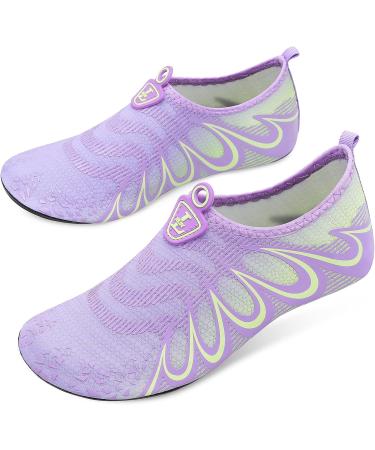 L-RUN Women/Mens Water Shoes | Aqua Socks for Run Dive Surf | Quick Drying | G Purple Green - Buy Online on GoSupps.com