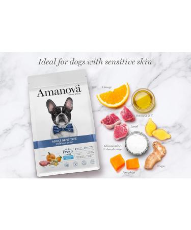 Amanova Dry Food for Medium or Large Adult Dogs with Sensitive Skin or Hair Lamb Flavor - 100% Natural Hypoallergenic and Monoprotein - Grain Free (2 Kg) - Buy Online on GoSupps.com
