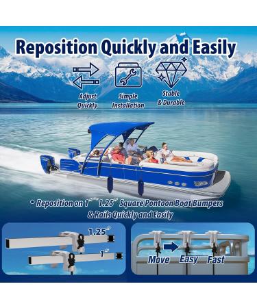 Pontoon Boat Fender Clips for Docking - Square Rail Hangers for Pontoon Bumpers - Grey (4 Pack) - Buy Online on GoSupps.com