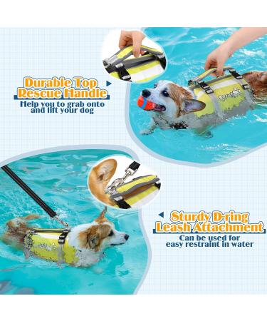 Pecute Reflective Dog Life Jacket - Adjustable Swimming Vest for Dogs (Medium) - Buy Online on GoSupps.com