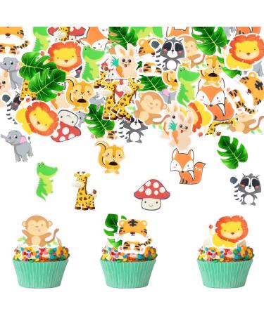 Catelves 60 pieces of edible tortendeko animals jungle tortendeko muffin decoration edible decoration cake edible tortendendeco birthday edible cupcake topper decorative cake edible forest animals birthday decoration decoration - Buy Online on GoSupps.com