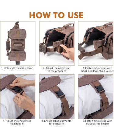 Medium Dark Yellow Dog Backpack Harness for Hiking & Travel | Medium & Large Dog Saddle Bag Rucksack with Leash - Buy Online on GoSupps.com