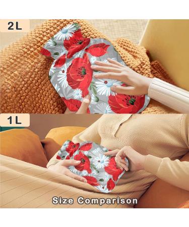 Naanle 2L Hot Water Bottle with Floral Cover - Menstrual Cramps Pain Relief & Heat Therapy - Buy Online on GoSupps.com