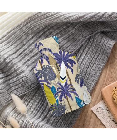 Blue Palm Hot Water Bottle with Plush Cover - Bed Warmer for Adults & Children | 26.5x15.3cm - International Shipping Available - Buy Online on GoSupps.com