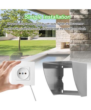 Stainless Steel Splitter Rain Protection - Waterproof Child Locking Socket Cover for Outdoor & Bathroom Use (9x8.7cm) - Buy Online on GoSupps.com