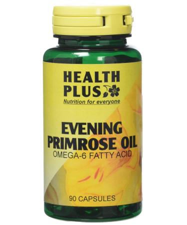 Health Plus Evening Primrose Oil 500mg Omega-6 Supplement - 90 Capsules Unflavoured 90 count (Pack of 1)