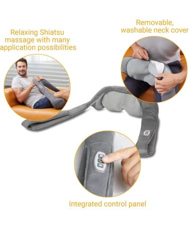 Medisana NM 885 Shiatsu Neck & Body Massager - Wireless Relaxation with Heat Function for Neck Back Stomach and Legs - Gray - Buy Online on GoSupps.com