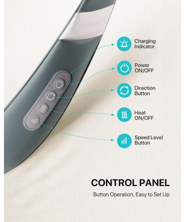 Alljoy Wireless Neck Massager with Heat Function | Shiatsu 3D-Rotating Massage Device for Neck Back & Shoulders | Portable & Adjustable Strap | Perfect Gift in Gray - Buy Online on GoSupps.com