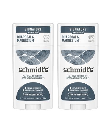 Schmidt's Aluminum Free Natural Deodorant Charcoal & Magnesium 2 Count For Women and Men with 24 Hour Odor Protection & Aluminum Free Natural Deodorant - Buy Online on GoSupps.com