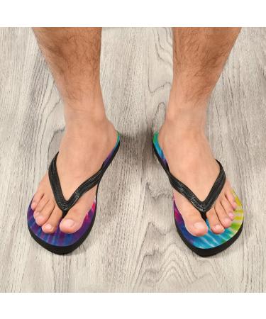 Mnsruu Swirl Tie Dye Rainbow Flip Flops - XS for Men & Women | Perfect for Home Hotel Spa & Travel - Buy Online on GoSupps.com