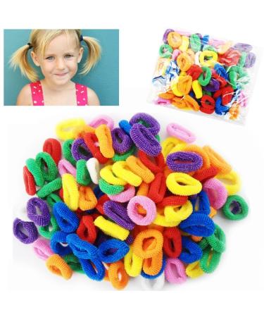 Allsorts 100 Mini Bright Hair Ponios No Snag No Metal Hair Bobbles Soft Hair Accessory