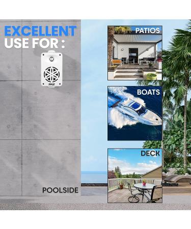 PyleUsa Bluetooth Indoor Outdoor Speakers Pair - 200 Watt Waterproof 3.5 Dual Speaker System - White - PDWRBT36WT - Buy Online on GoSupps.com