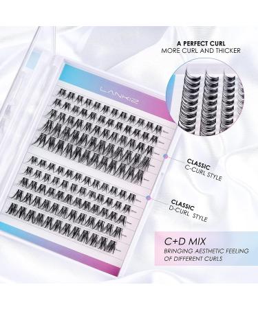 LANKIZ DIY Wispy Lash Clusters Individual Extensions 120 Clusters C+ D Mix Curl - Soft Lightweight 10-16mm Wide Band Mix Style Cluster Lashes | Home Use - Buy Online on GoSupps.com
