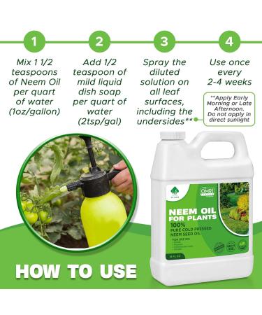 16oz 100% Pure Cold Pressed Neem Oil Spray Concentrate for Plants - Indoor/Outdoor Horticultural Use on Flowers  Vegetables  Fruit Trees - Non-Toxic Formula - Buy Online on GoSupps.com