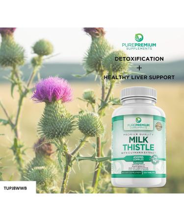 PurePremium Milk Thistle Supplement with Silymarin Extract - Liver Support - Vegan - 120 Tablets - Buy Online on GoSupps.com