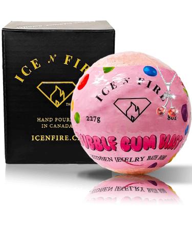 Ice N Fire - Surprise "MONDO" Jewelry Bath Bomb with Mystery Jewelry Inside (Hidden Jewelry Bath Bomb Powder with Jewelry Valued up to $5 000) Bubble Gum Bubble Gum Blast