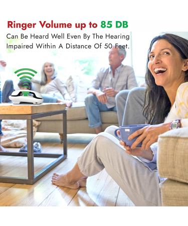 Geemarc CL100 Big Button Phone for Seniors | 30 dB Amplified Corded Phone with Visual Indicator | Ideal for Hearing Impaired | Large Buttons & Amplified Hearing | Home Landline Phone - Buy Online on GoSupps.com