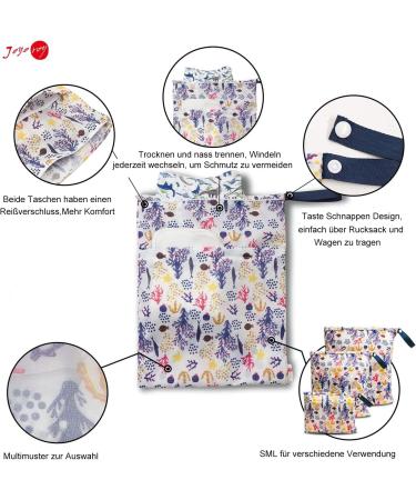 Buy Waterproof Wet Bags - 4 Pack Diaper & Laundry Bags for Kindergarten | Ideal for Daycare & Travel | Lemon Pumpkin Ocean Stars Designs - Buy Online on GoSupps.com