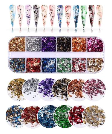 24 Grid Holographic Nail Art Foil Flakes - EBANKU Glitter Sequins for Stunning Nail Decoration - Buy Online on GoSupps.com