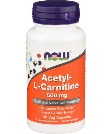 Now Foods Acetyl-L- Carnitine 500 mg  50 Veg Capsules