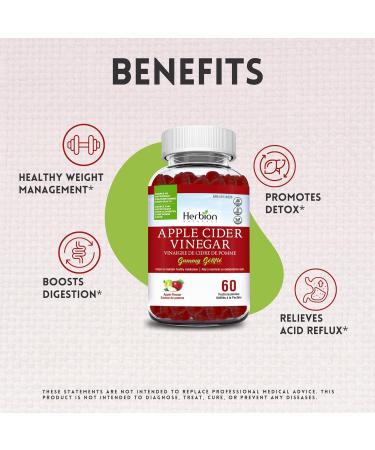Herbion Naturals Apple Cider Vinegar Gummies with Folic Acid Pomegranate Beetroot & Vitamin B12 - 60 Pectin Gummies for Good Health & Metabolism - Apple Flavor - Buy Online on GoSupps.com