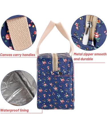 IGNPION Large Travel Toiletry Bag Waterproof Wash Bag | Dark Blue Floral Cosmetic Organizer for Women - Buy Online on GoSupps.com