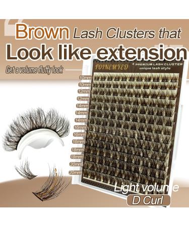 Brown Lash Clusters 10-20mm - Wispy Faux Mink Eyelash Extensions | 154 Pcs Natural Look Brown Lashes for Everyday Wear by FOINEMYED - Buy Online on GoSupps.com