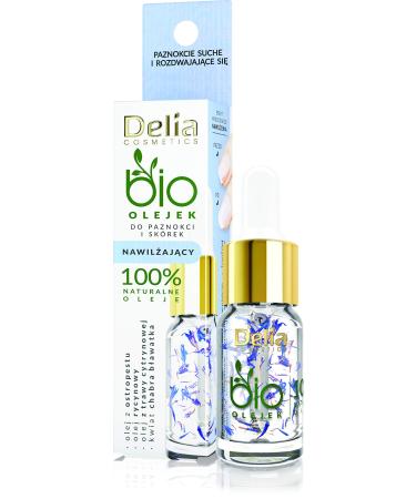 DELIA COSMETICS - Moisturizing Bio Oil for Nails & Nail skin - For damaged nails after the hybrid manicure - regenerated nails - 100% natural oils: castor lemon grass - 11ml