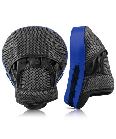 Boxing Mitts and Pads for Kids, Boxing Curved Focus Punching Mitts with Gift Box for MMA Muay Thai Kickboxing Martial Arts Karate Training Blue