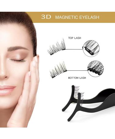 Dual Magnetic Half Lash Accent Eyelashes Set - Lightweight, Reusable, and Easy to Apply | Updated 3D False Eyelashes with Applicator (8pcs) in White - Buy Online on GoSupps.com