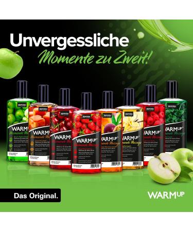 JoyDivision WarmUp Massage Oil Green Apple 150ml | Warming Massage Liquid for Couples | Apple Fragrance & Taste | Perfect for Relaxation - Buy Online on GoSupps.com