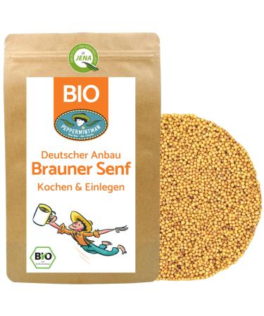 PEPPERMINTMAN PEPPERMINTMAN Organic Brown Mustard Grains 1000g German Culture Mustard Sareptase Seasoning and Mustard Making