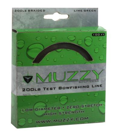 Muzzy 1078 Bow Fishing Line Lime Green 200 Braided 100' Spool