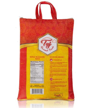 Taj Gourmet Sona Masoori Rice 10lbs - Premium Quality Indian Basmati Rice - Buy Online on GoSupps.com