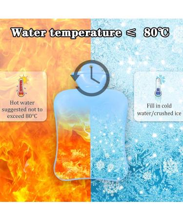MOTONG Wearable Hot Water Bottle with Fluffy Cover - Natural Rubber Bag for Pain Relief - Blue - Buy Online on GoSupps.com