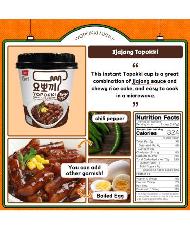 Young Poong Yopokki Black Bean Jjajang Tteokbokki Cup I Korean Topokki Instant Retort Rice Cake (120g Cup of 2) Korean Snack - Buy Online on GoSupps.com