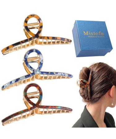 Mistofu Hair Accessories Large Metal Hair Claw Clips for Women Thick Hair  Nonslip Claw Clip for Women Thin Hair 3Pcs. Alloy Multicolor 1