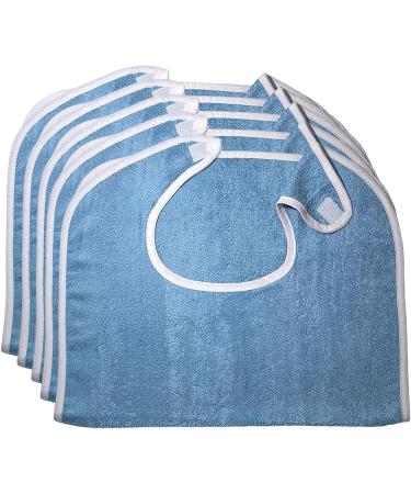 Terry Cloth Bibs - 5 Dining Clothing Protectors - Terry Bib Cloth Protector Washable and Reusable Bibs Clothing Protectors for Elderly Seniors - Buy Online on GoSupps.com