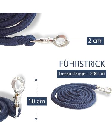 Shop Stylish Dark Blue Leading Knit with Panic Hooks for Horses - Durable Lead Leash & Tie Rope for Ponies Donkeys & Goats - Buy Online on GoSupps.com