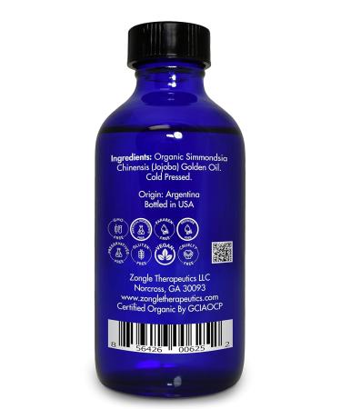 Organic Jojoba Oil 4 OZ | 100% Pure Cold Pressed Oil for Skin Hair Face and Nails by Zongle Therapeutics - Buy Online on GoSupps.com
