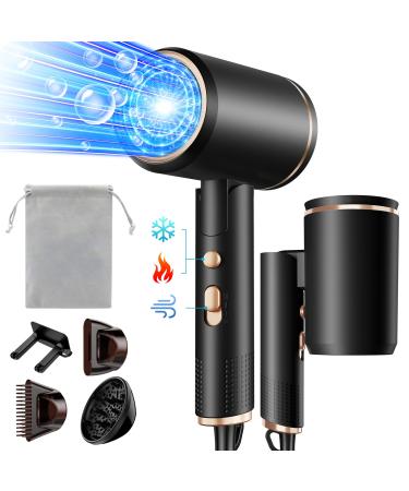 Vbrisi Hair Dryer 2400W Foldable Ionic Blow Dryer Professional Travel Hair Dryer with Hot/Cold Button 3 Heats 3 Speeds AC Motor Salon Hairdryer with Diffuser and Storage Bag for Women Men