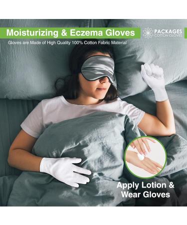 24 pcs White Cotton Moisturizing Gloves for Eczema & Dry Hands | Breathable for Art, Photography, Archival, Coin Handling - Buy Online on GoSupps.com