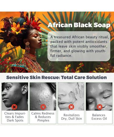  Ziennhu Black Soap - Acne Soap Bar - Natural Soap Skin Care Traditional Soap Purifying Soap Organic Soap Body Care Handmade Soap - Buy Online on GoSupps.com