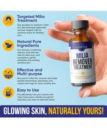 Milia Remover Treatment for Eyes & Face - Milia Spot Treatment with Salicylic Acid & Tea Tree Oil - Milia Acne Serum - Buy Online on GoSupps.com