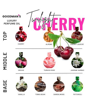 Twilight Cherry Perfume Oil Gourmand Exotic Perfume for Women Roll-On Fragrance Oil Long Lasting Luxury Rollerball Mini Perfume Alcohol Free 10ml - Buy Online on GoSupps.com