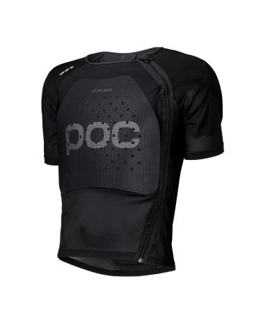 POC, VPD Air+ Tee with Back Protector, Mountain Biking Armor for Men and Women Uranium Black Small